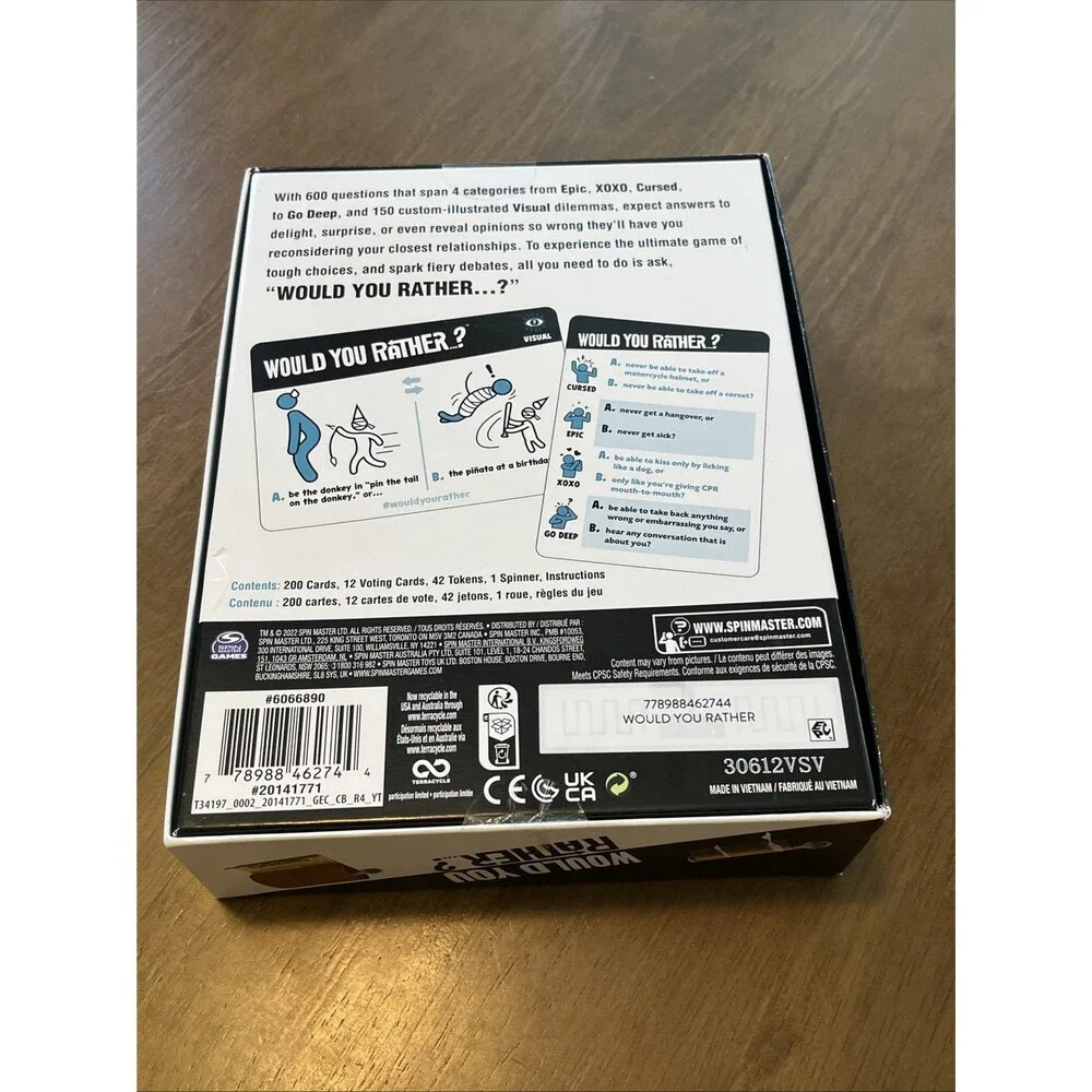 Would You Rather? Funny Adult Card Game - BRAND NEW- COMPLETE / SEALED